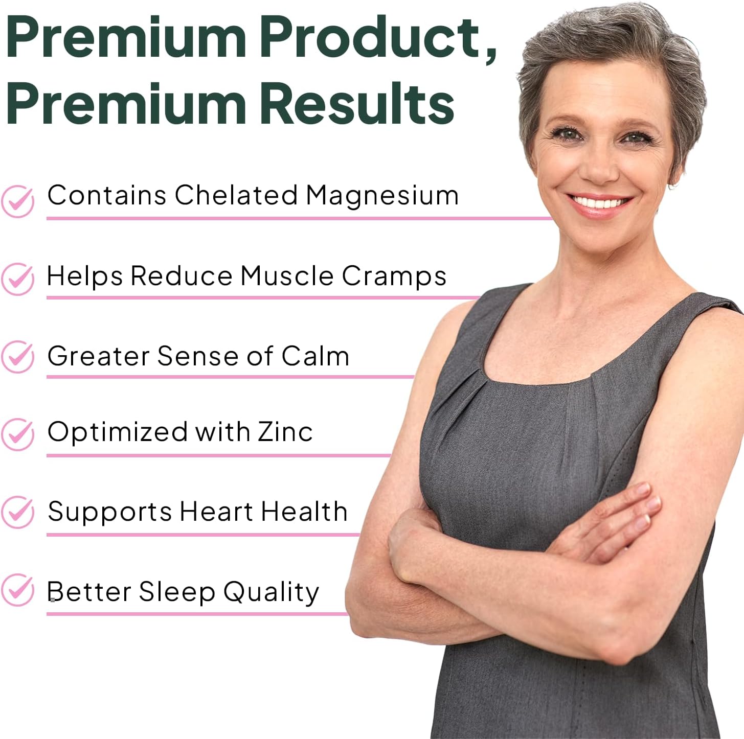 Organics Ocean Pure Magnesium Glycinate with Zinc - Maximum Strength Chelated Magnesium Supplement for Women and Men for Muscle Cramps and Sleep Support - 90 Capsule
